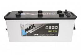 ТЯГОВ АКУМУЛАТОР 4MAX 140AH 980A 12V DEEP CYCLE Л+