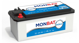 СТАРТОВ АКУМУЛАТОР 220AH AGM START/STOP MONBAT 1400A Д+