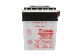 СТАРТОВ АКУМУЛАТОР YUASA 14Ah 190A YB14A-A2 12V Л+