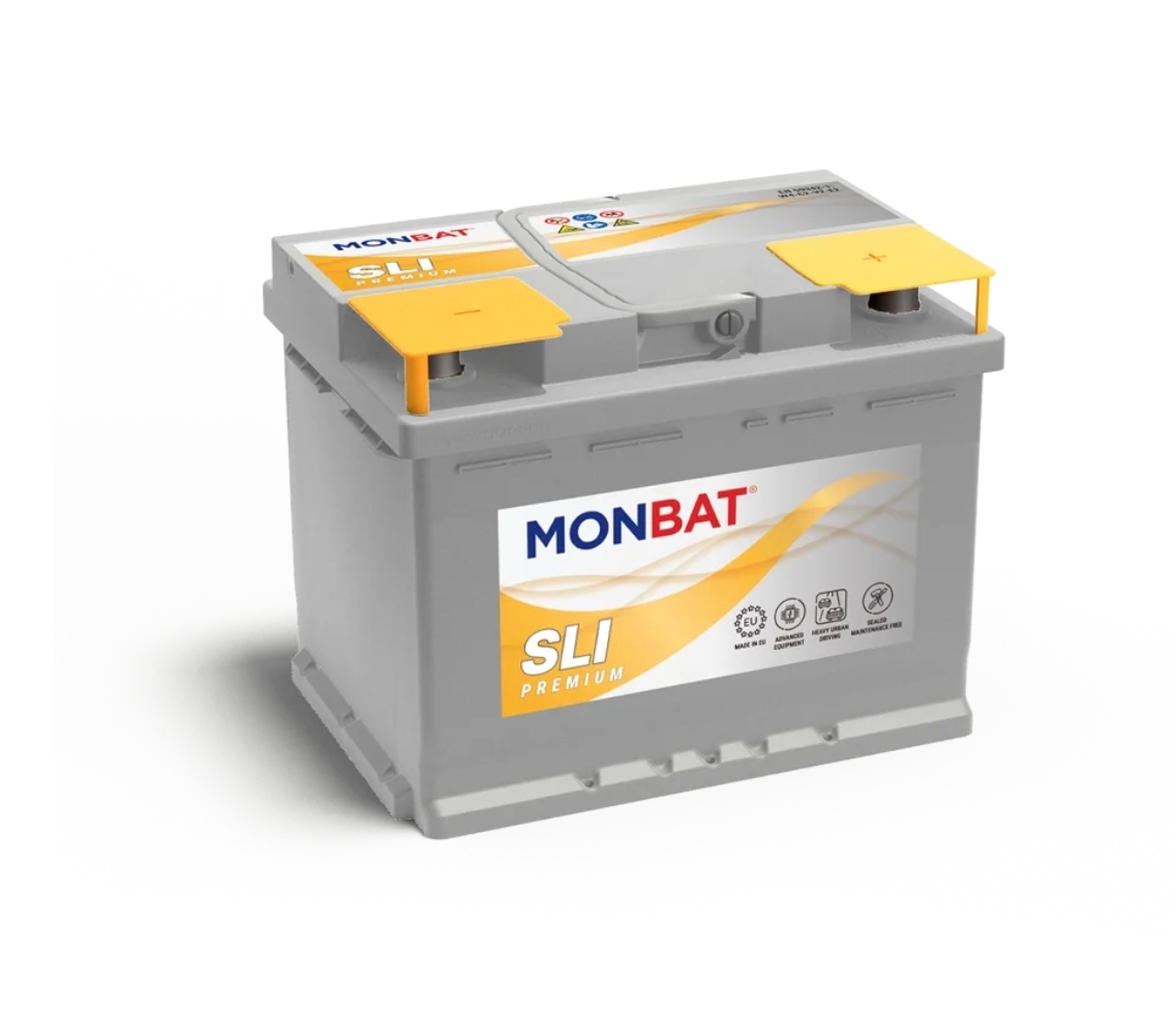 Стартов акумулатор MONBAT SLI Premium 65Ah 640A с десен плюс
